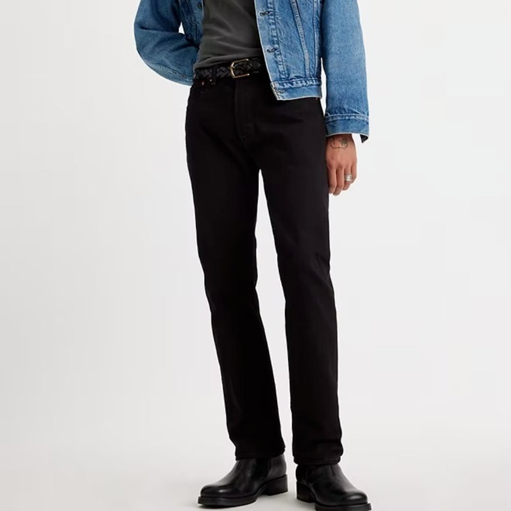 Levi's 501 Straight Leg Button Fly Black Jeans Men's 38X38
